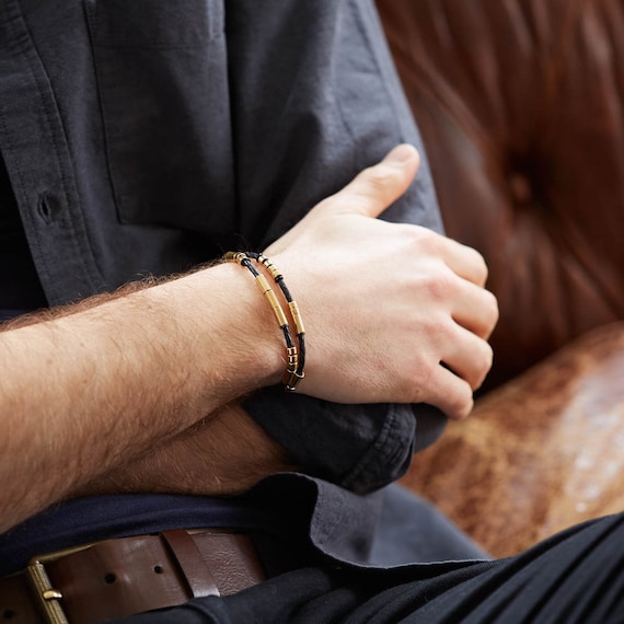 Mens personalised gold online bracelet