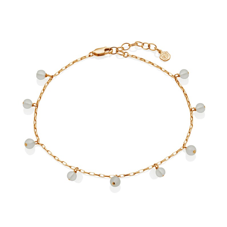 April Rock Crystal Birthstone Anklet image 2