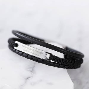 Pulseira de couro personalizada masculina, pulseira gravada masculina, pulseira personalizada, pulseira gravada, presente para homens, pulseira masculina, presente para ele