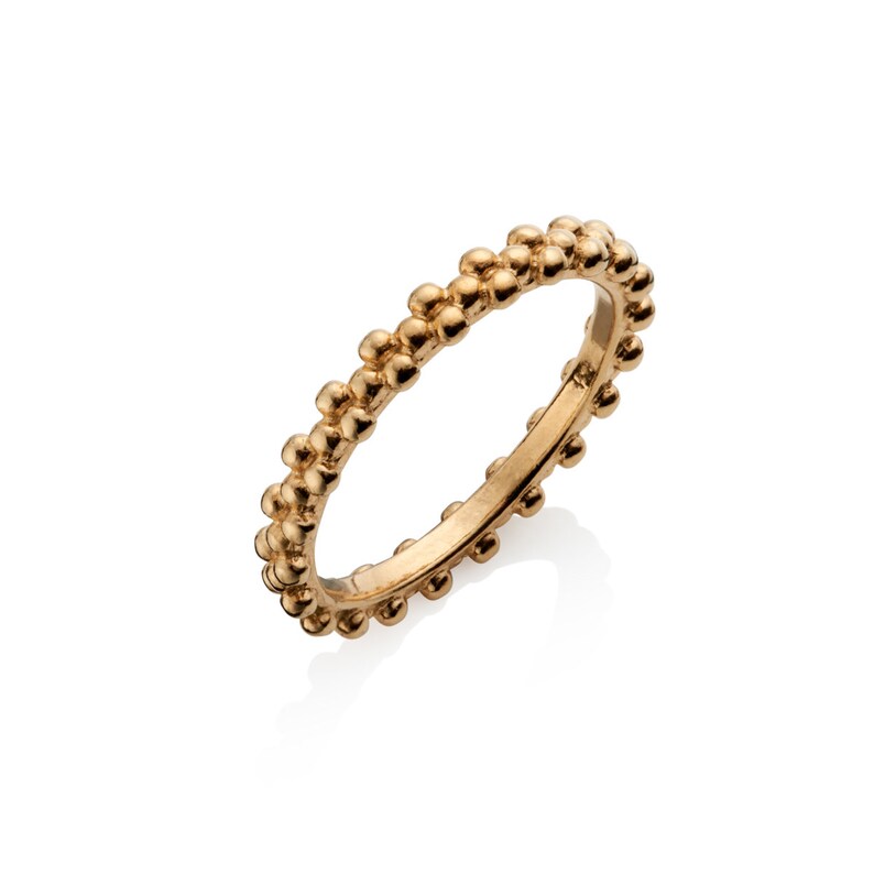 Silver Gold Beaded Stacking Ring Rose gold