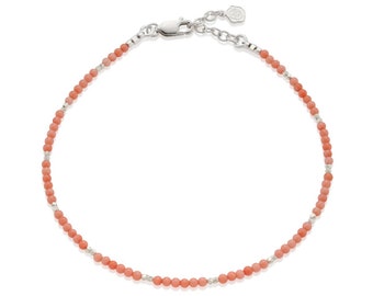 Coral & Gold or Silver Anklet