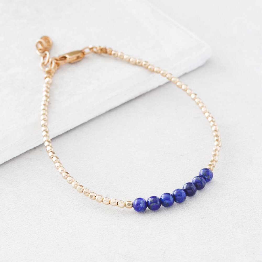 September Lapis Lazuli Birthstone Bracelet