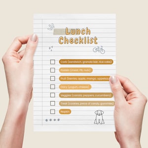 Lunch Box Check List, Pack Your Own Lunch Template, Healthy Lunchbox Checklist, Kids Lunchbox Planner, Lunch Menu Chart, Kid Chart