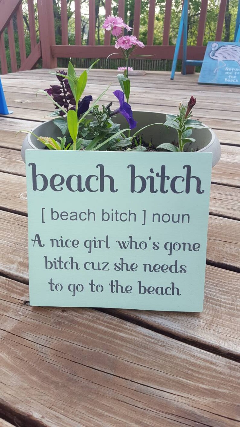 Funny Beach Sign Beach Gift beach decor Beachy sign beach Etsy