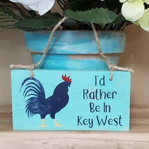 Key West Sign, Key West Gift, Key West Rooster, Key West Decor, Key West Conch, Key West Style, Beach House Decor, Tiered Tray Sign