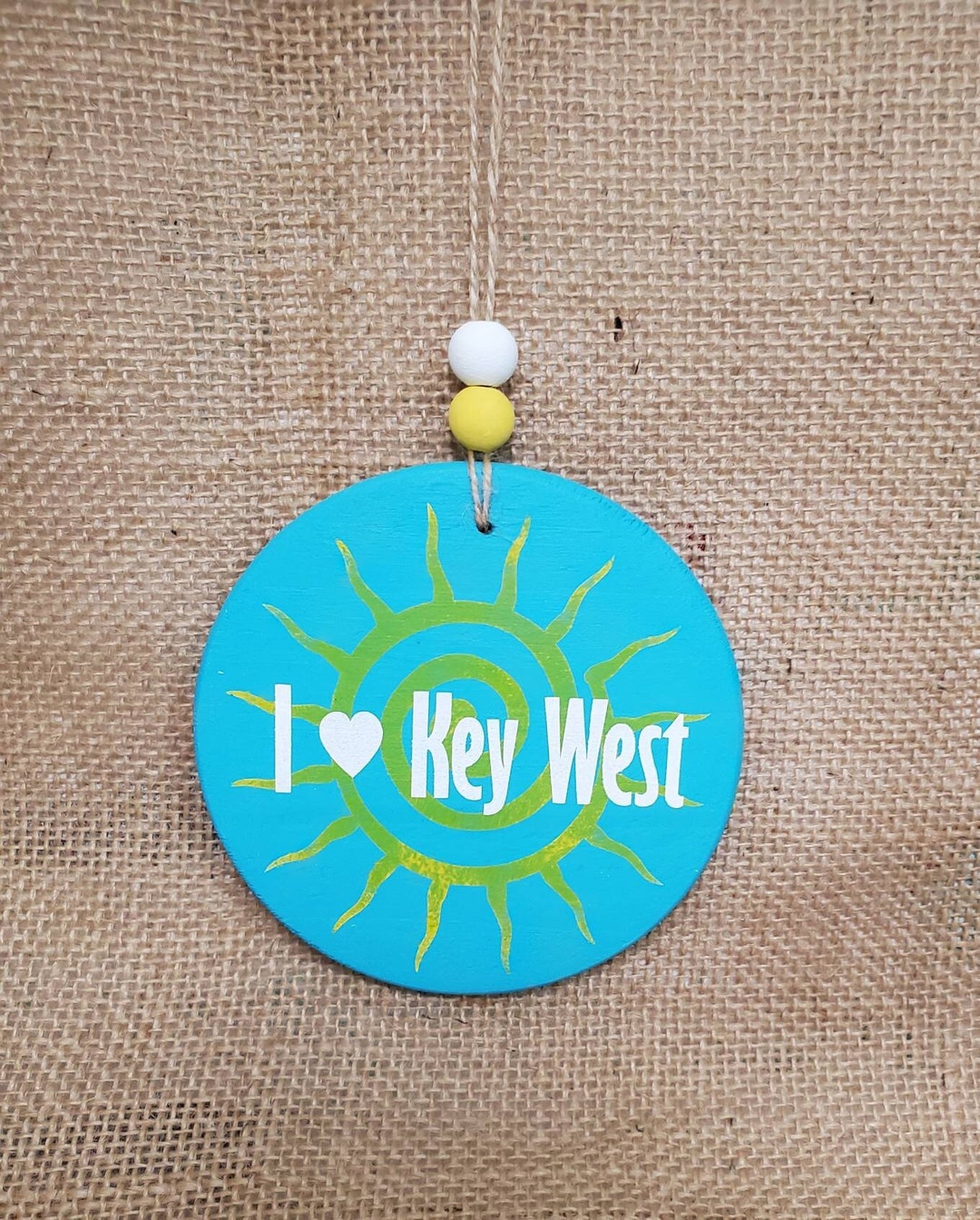 Key West Ornament Sun 4 Inch Wood Beach Lover Gift Island Etsy