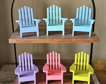 Miniature Adirondack Chair: Sunset Colors, Coastal Tiered Tray Decor