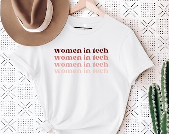 Women in Tech T-shirt, STEM-shirt, shirt software-ingenieur, ontwikkelaarcadeau, vrouwen die coderen, technische cadeaus voor haar, coderingsshirt, steminist