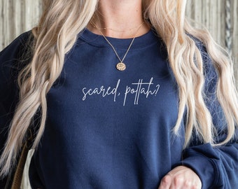 Scared Pottah Sweatshirt, Wizard Sweatshirt, Unisex Sweatshirt, Crewneck, Wizard Shirt, Wizard School Sweatshirt, Wizard School Shirt, Magic