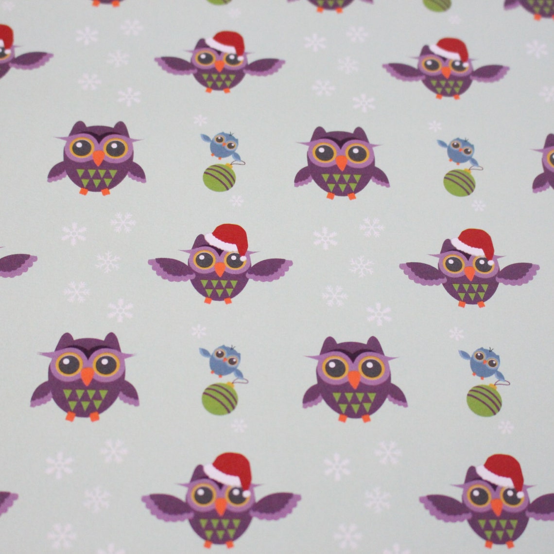 Christmas Owl Gift Wrap Etsy