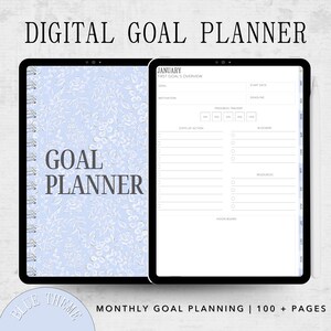 Digital Goal Planner | Goodnotes Planner | Notability Planner | Vision Board Kit | Vision Board Planner | SMART Goal Template | 2025 Goals