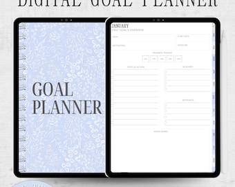 Digital Goal Planner | Goodnotes Planner | Notability Planner | Vision Board Kit | Vision Board Planner | SMART Goal Template | 2025 Goals