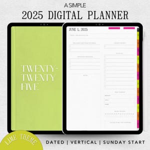 Digital Planner and Calendar | GoodNotes and Notability Planner for iPad | Dated Planner Habit Tracker | Easy Planner | Minimalistic Planner