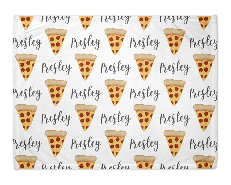 Personalized Pizza Blanket with Name Custom Font and Colors Perfect gift for babies, toddlers, & teens image 1