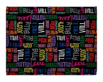 Kids, Grandkids, or Great Grandkids Name Blanket - Custom Font and Color Options - Makes a great mom, grandma gift!