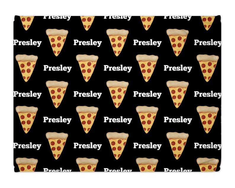 Personalized Pizza Blanket with Name Custom Font and Colors Perfect gift for babies, toddlers, & teens image 3