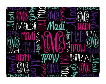 Personalized Monogram Blanket - Custom Font and Color Options - Makes a great monogrammed gift!