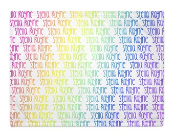 Personalized Rainbow Name Gradient Blanket - Choose any font! - Perfect Rainbow Baby Gift!