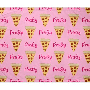 Personalized Pizza Blanket with Name Custom Font and Colors Perfect gift for babies, toddlers, & teens image 5