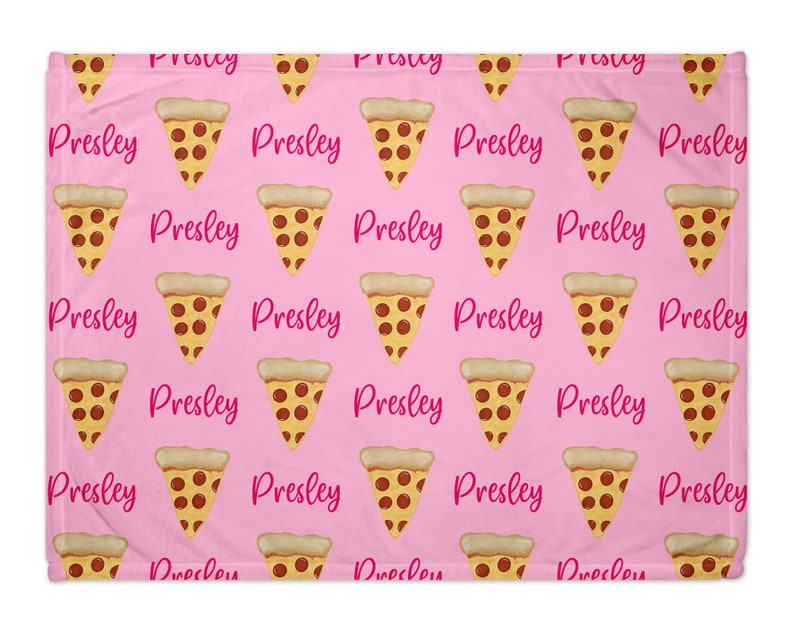 Personalized Pizza Blanket with Name Custom Font and Colors Perfect gift for babies, toddlers, & teens image 5