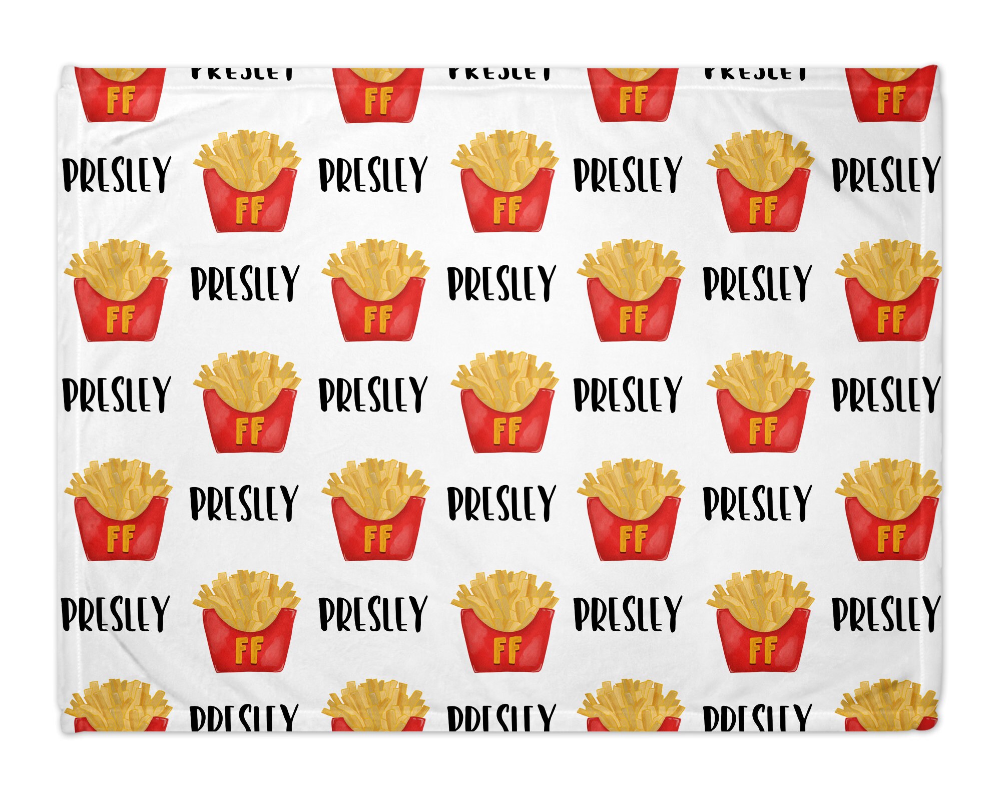 Personalized French Fries Blanket With Name Custom Font and Etsy