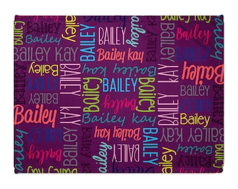 Personalized Name Blanket - Custom Font and Color Options - Perfect gift for girls!