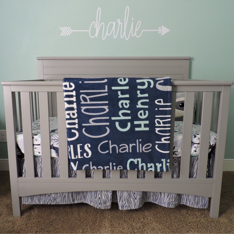 Baby Boy Blanket Personalized With Name Custom Font and Etsy