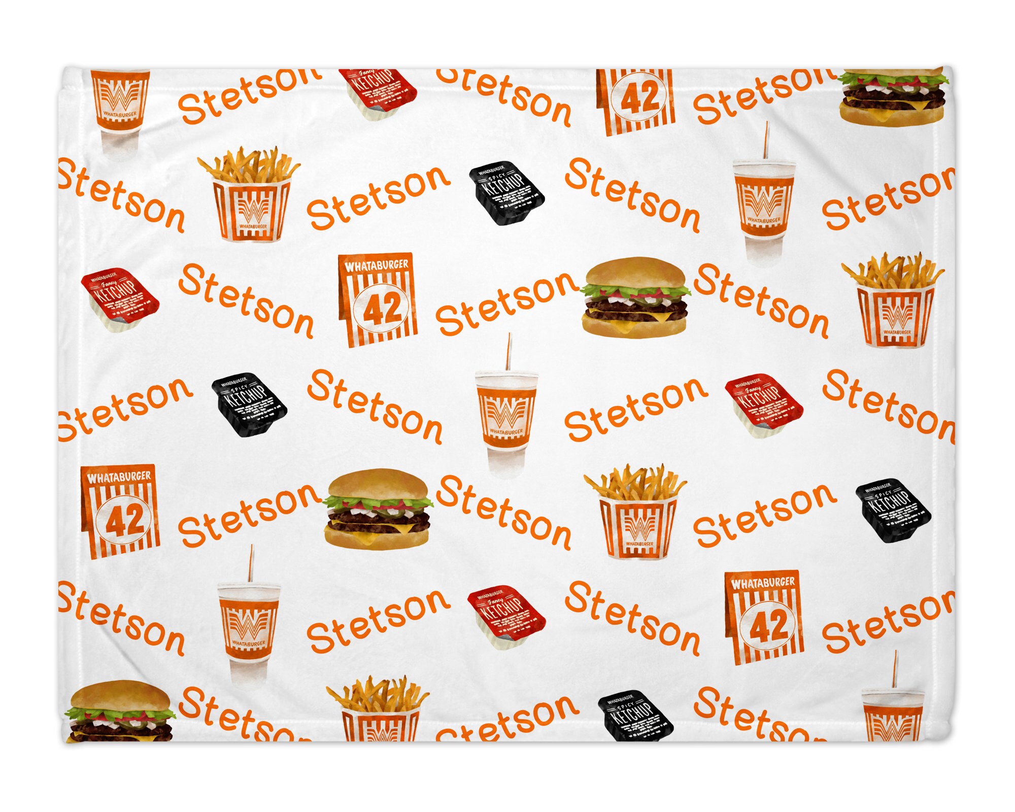 Whatablanket Personalized Whataburger Blanket With Name Etsy