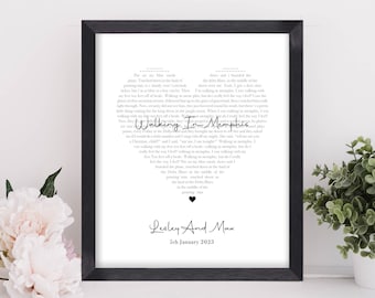 Custom Song Lyric Anniversary Gift, Paper Wedding Anniversary Gift, Gift For The Couple, Lyric Wall Art, Our Song, First Dance, Wall Decor