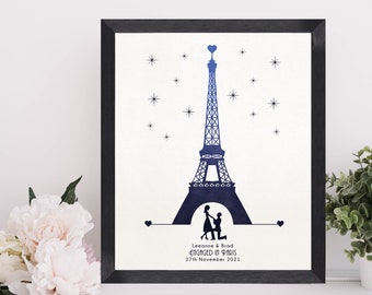 Personalised Paris Engagement Gift, Eiffel Tower, Paris Proposal, Engagement Print, French Engagement, Paris Wedding Favor, LGBT