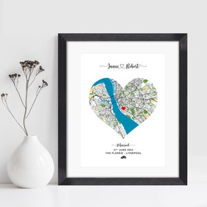 Personalisierter Jahrestag Geschenk Druck - Erster Hochzeitstag | Karte Geschenk für ihre Frau Mann Freundin | Personalisiertes Jubiläumsgeschenk