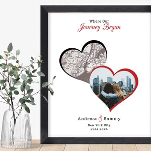 Engagement Print, Engagement Gift For Couples, Personalised Map Print, Engagement Map Print, Personalised Engagement Print, Framed Print 画像 7