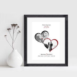 Erster Hochzeitstag Jahrestag Geschenk, Geschenk für Paare Ihn Her, personalisierte Karte, Hochzeit Karte Druck, personalisierte Hochzeit Karte, Foto Geschenk