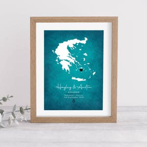 Personalisierte Verlobung Karte Geschenk, Verlobung Lage Druck, Geschenk für das Paar, Papier Hochzeitstag, Hochzeitsgeschenk, jedes Land Druck