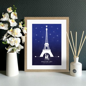 Personalisiertes Paris Verlobungsgeschenk, Eiffelturm Paris Vorschlag, Verlobungsgeschenk für Paare, französische Verlobung, Paris-Verlobungsandenken