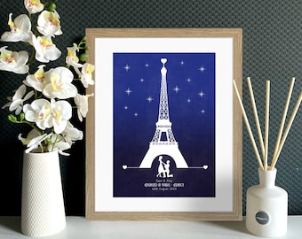 Personalisiertes Paris Verlobungsgeschenk, Eiffelturm Paris Vorschlag, Verlobungsgeschenk für Paare, französische Verlobung, Paris-Verlobungsandenken