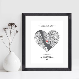 Hochzeitsgeschenk | Hochzeitsdruck | Verlobung Geschenk Karte Print | Paare Geschenk | Personalisierte Landkarte | Hochzeitskarte | Geschenke zur Verlobung | Landkartendatum