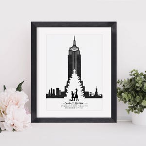 Engagiert in New York Verlobungsgeschenk, personalisierter Verlobungsdruck, Weihnachten in New York, New York Antrag, Geschenk für das Paar
