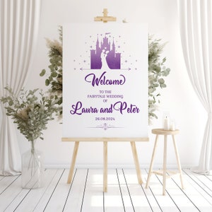 Personalised Fairytale Wedding Welcome Sign | Fairytale Wedding Reception Welcome | Welcome to our Wedding Sign | Wedding Welcome Board