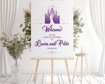 Personalised Fairytale Wedding Welcome Sign | Fairytale Wedding Reception Welcome | Welcome to our Wedding Sign | Wedding Welcome Board