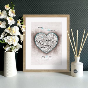 Verlobungsgeschenk, personalisierte Karte Druck, Beliebiger Vorschlag Ort, Paare Geschenk, Verlobungsgeschenk, Hochzeitsgeschenk, Papier Geburtstagsgeschenk