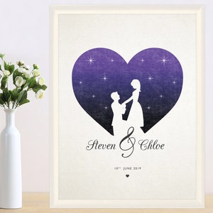 Personalised Engagement Gift, Love Heart Print, Engagement Gift, Engagement Gift For Couple, Unique Engagement gifts, Wedding Gift