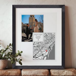 Verlobungsfoto Geschenk für Paar |  Verlobungskarte | Verlobung Geschenk | Personalisierte Karte Fotodruck | Geschenk für sie ihn Gerahmter Druck