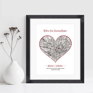 Personalisierte Karte Geschenk | Wo wir uns trafen Karte Drucken | Geschenk für sie ihn Freund Freundin | Geschenk für Frau Mann | Jubiläumsgeschenk