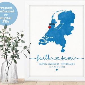 personalised map of engagement location, engagement gift, gift for the couple, any location map print, map wall art, Valentine's gift