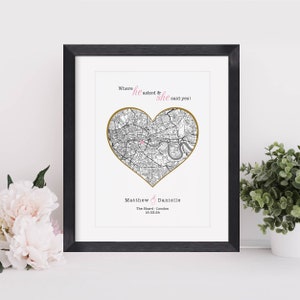 Verlobungsgeschenk, personalisierte Karte Druck, Beliebiger Vorschlag Ort, Paare Geschenk, Verlobungsgeschenk, Hochzeitsgeschenk, Papier Geburtstagsgeschenk