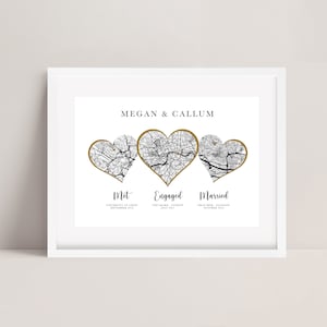 Personalisierte Hochzeitsgeschenk - Verheiratet Verlobte Karte | Karte Geschenk für Paar | Hochzeitsgeschenk | Gerahmtes Hochzeitsgeschenk | Weltkarte Geschenk