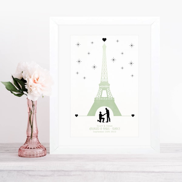 Personalised Paris Engagement Gift, Eiffel Tower Paris Proposal, Engagement Gift For Couple, French Engagement, Paris Engagement Keepsake