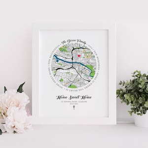 Cadeau pour une nouvelle maison, Cadeau de pendaison de crémaillère pour un couple, Carte de la nouvelle maison, Idée cadeau pour la première maison, Notre première maison, Impression personnalisée de la nouvelle maison, Maison familiale