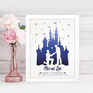 Fairytale Wedding Gift, Personalised Fairytale Wedding Print, Gay Wedding Gift, Castle, Paper Wedding Anniversary, Same Sex Wedding image 6